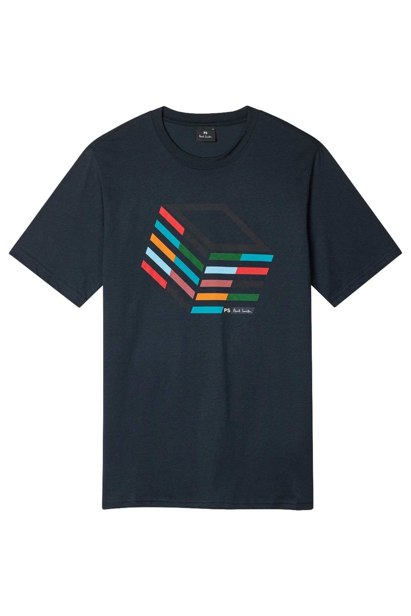 MENS REG FIT T SHIRT CUBE VERY DARK NAVY 1