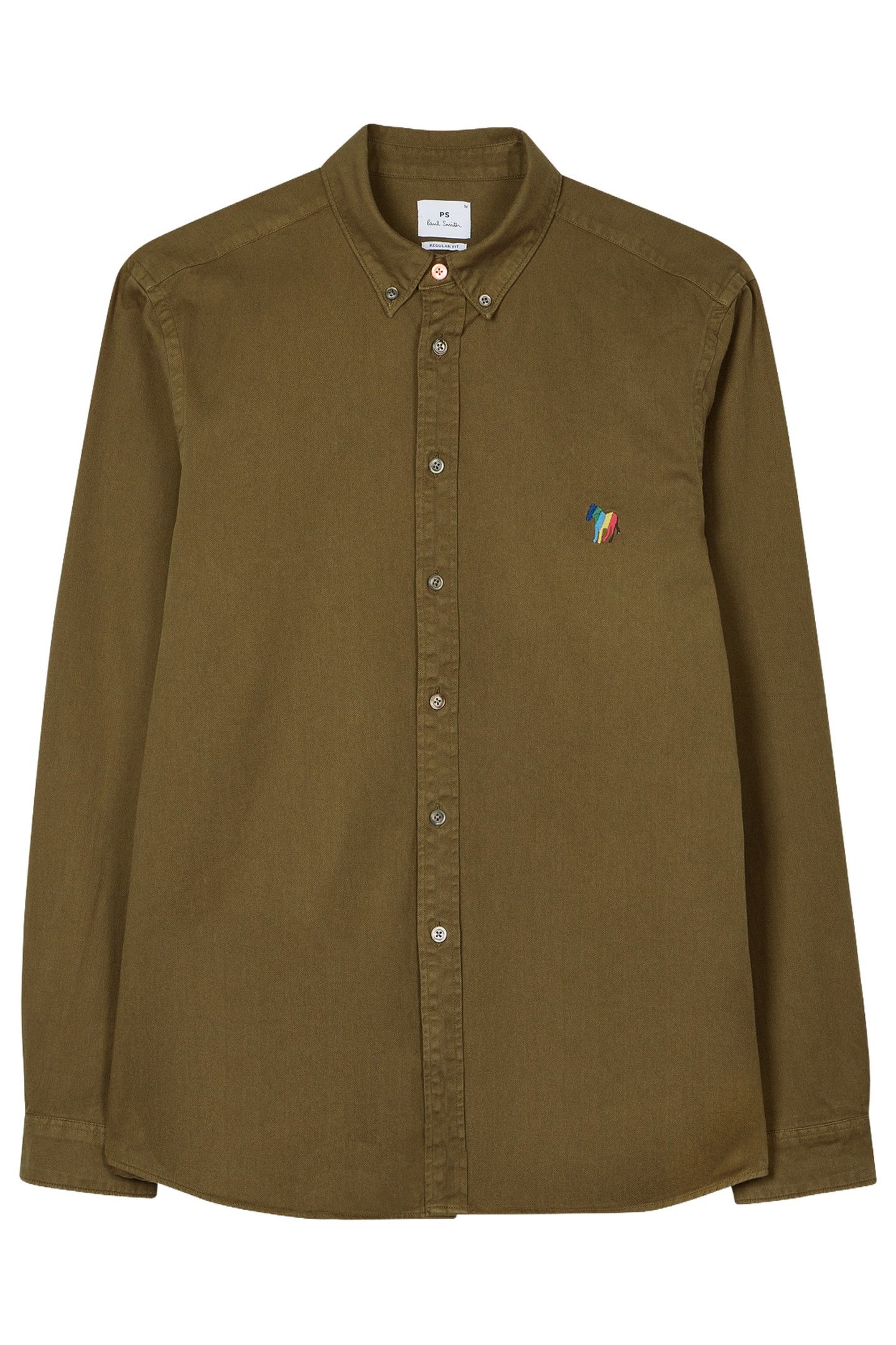 MENS SHIRT LS BD REGULAR FIT BS ZEB BROWN 1