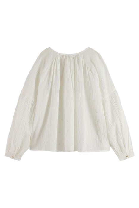 VOLUMINOUS POPOVER WITH ALLOVER EMBROIDERY IN ORGANIC COTTON 2