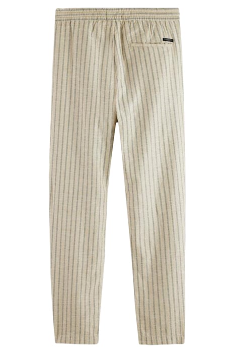WARREN- STRIPED COTTON LINEN JOGGER SAND/ BLACK STRIPE 2