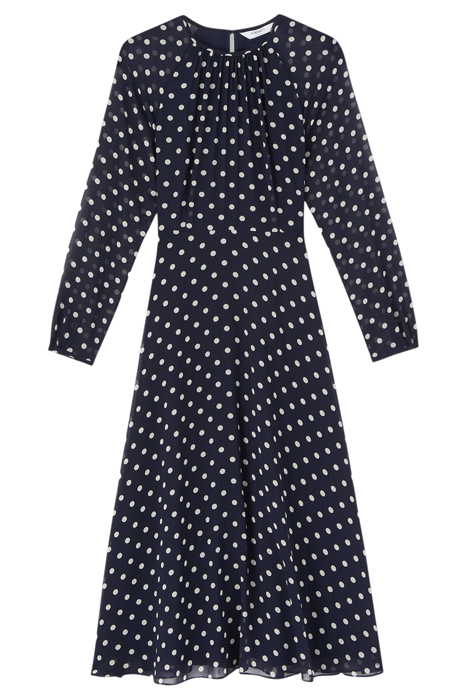 ADDISON MIDI DRESS NAVY/CREAM 3