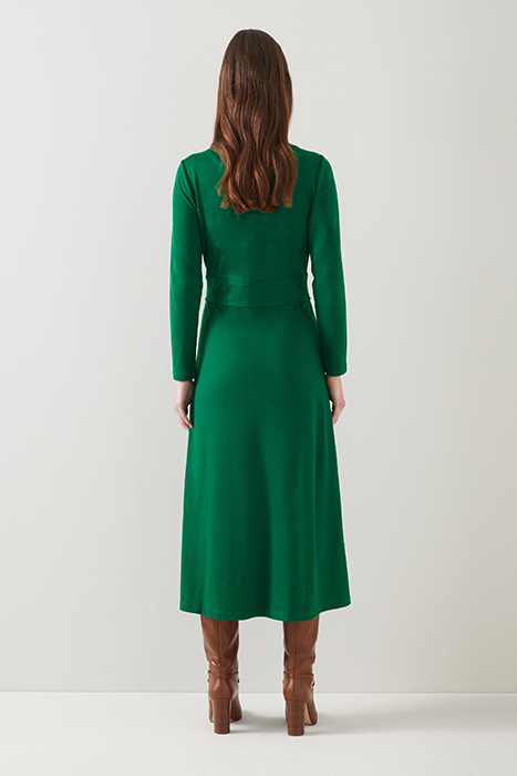 SERA MIDI DRESS DARK GREEN 2
