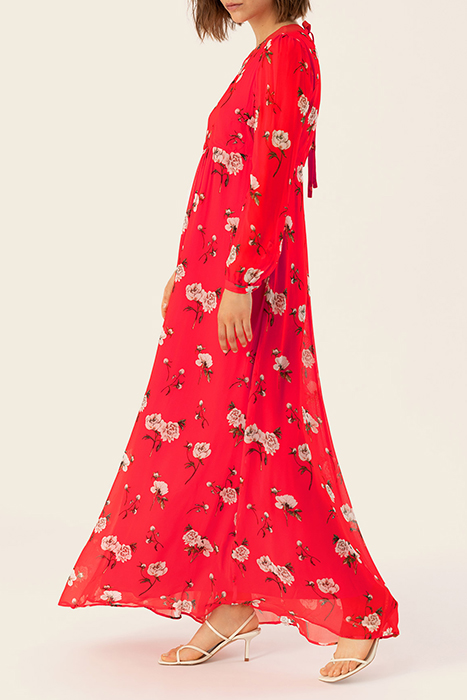 MAXI MATERNITY CHIFFON DRESS LOVERS RED 6