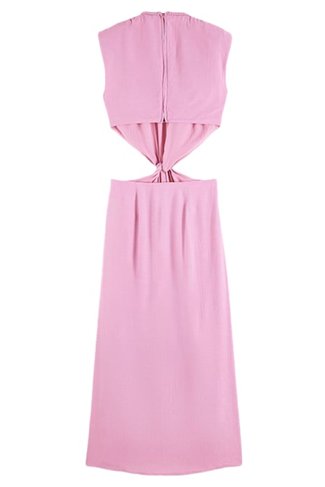 DRAPED STRUCTURED SHOULDER MIDI DRESS ORCHID PINK 2