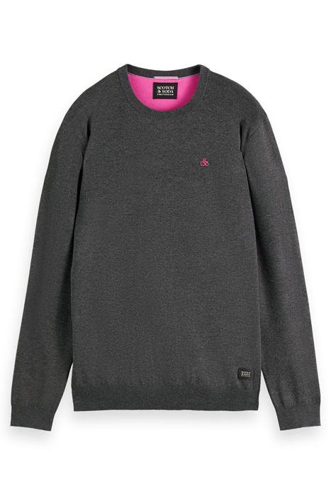 ESSENTIALS ECOVERO VISCOSE MELANGE CREWNECK PULLOVER GRAPHIT 1