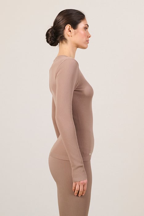 LUNA SCULPT RIB LONGSLEEVE FOSSIL 3