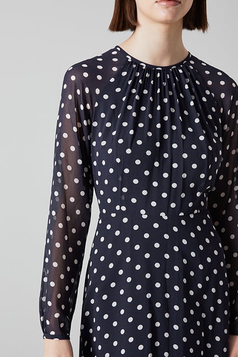 ADDISON MIDI DRESS NAVY/CREAM 5