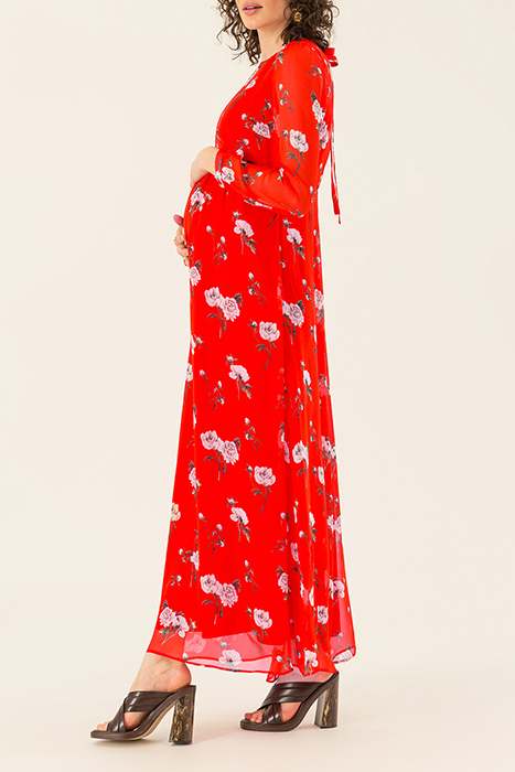 MAXI MATERNITY CHIFFON DRESS LOVERS RED 7