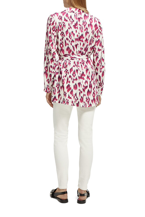 PRINTED DRAPEY BLAZER BRUSHED IKAT CHERRY PIE 5