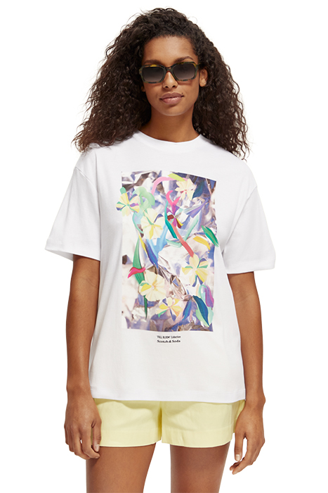 DIGITAL FLOWERS LOOSE FIT T-SHIRT IN ORGANIC COTTON WHITE 3