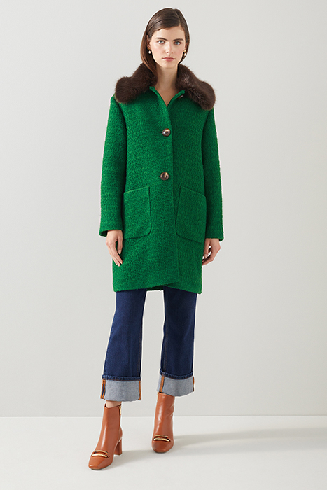ASTER SINGLE BREASTED COAT GREEN 2