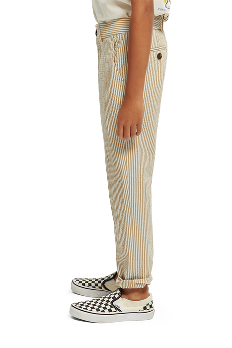 LOOSE TAPERED FIT- STRIPED SEERSUCKER CHINO PANTS SAND STRIP 5