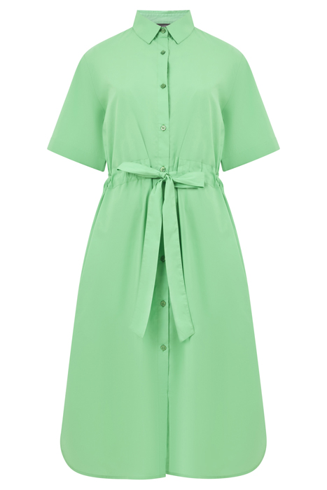 POPLIN TIE SHIRT DRESS MIDI POISE GREEN 4