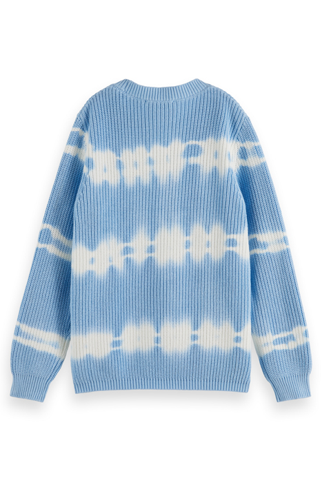 TIE-DYED WASHING CREWNECK PULLOVER IN ORGANIC COTTON CORNFLO 7