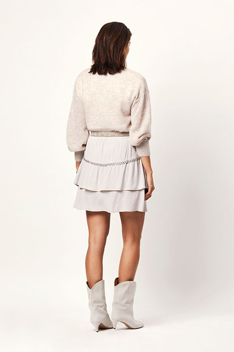 D6CHIA EYELET MINI SKIRT ICE GREY 2