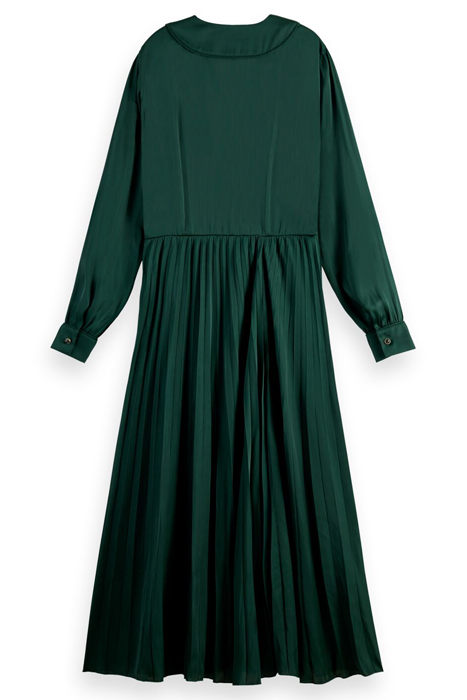 LONG SLEEVED PLEATED MAXI DRESS BLUE SPRUCE 2