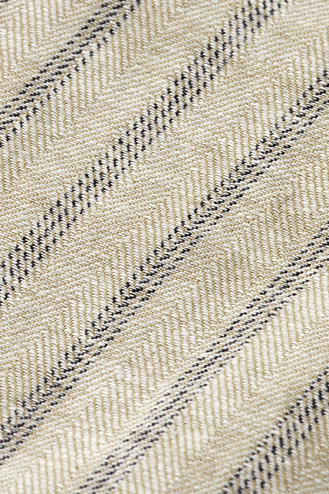 FAVE- PRINTED COTTON/LINEN BERMUDA SHORT SAND/ BLACK STRIPE 3