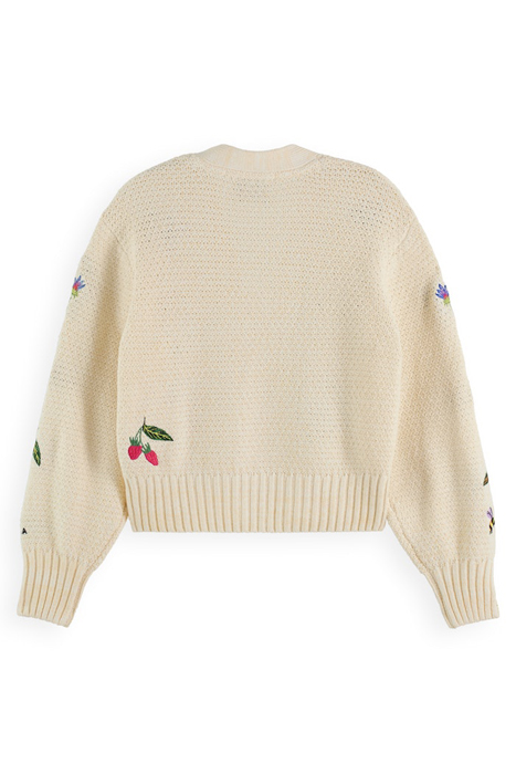 EMBROIDERED CARDIGAN VANILLA WHITE 7