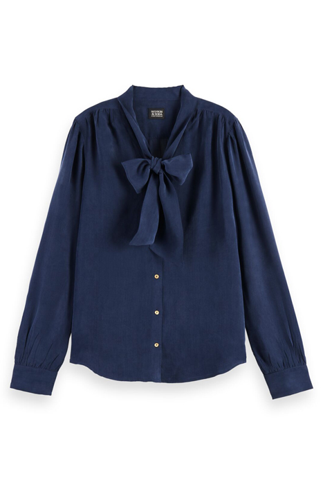 DRAPEY SEASONAL SHIRT WITH TIES AT NECK DEEP SPACE 1