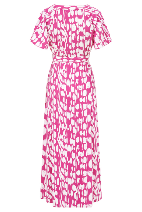 RILEY BELT DRESS LONG WILD ROSA/WHITE 2