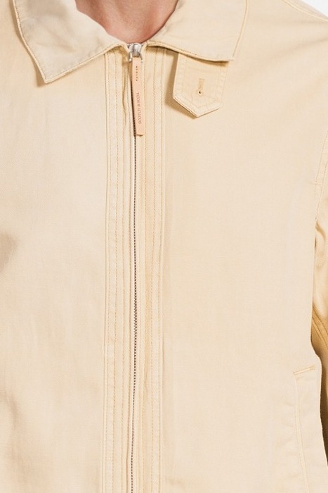 SHORT GARMENT-DYED COTTON-LINEN JACKET SAND 7