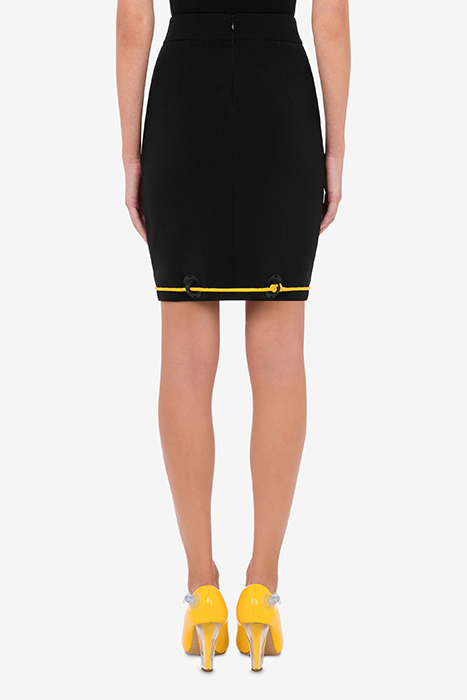 CREPE MINISKIRT NAUTICAL DETAILS BLACK 2