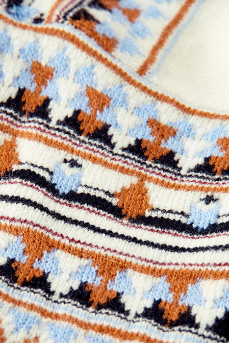 FAIR ISLE ROLL NECK WOOL-BLEND PULLOVER AGED WHITE 3