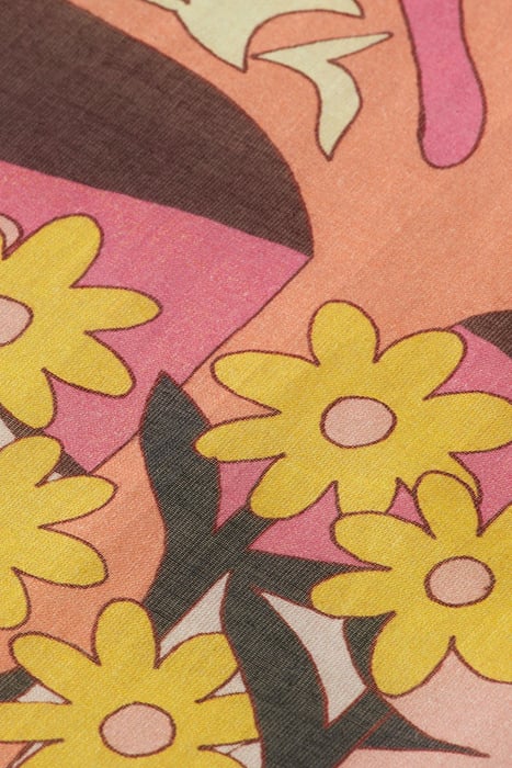 COTTON SQUARE BANDANA SCARF WITH TASSELS BLUSH PEACH 3