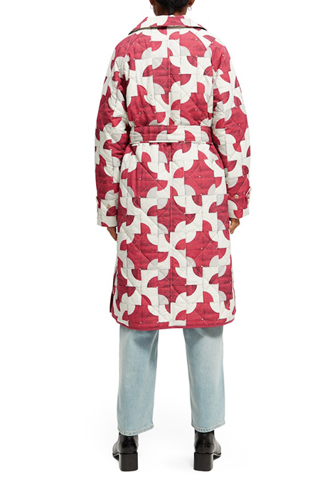 LONG QUILTED COAT SQUARE PATCHWORK 4