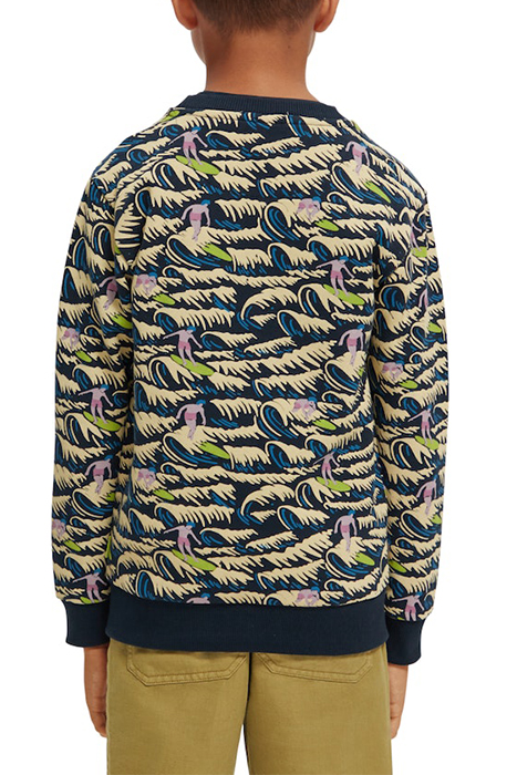 COTTON IN CONVERSION ALL-OVER PRINTED CREWNECK SWEATSHIRT BL 3