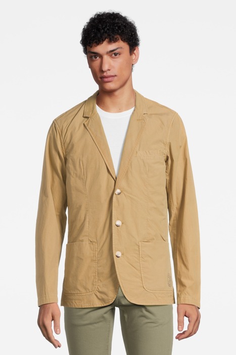 GARMENT-DYED POPLIN BLAZER CONTAINS ORGANIC COTTON WALNUT 2