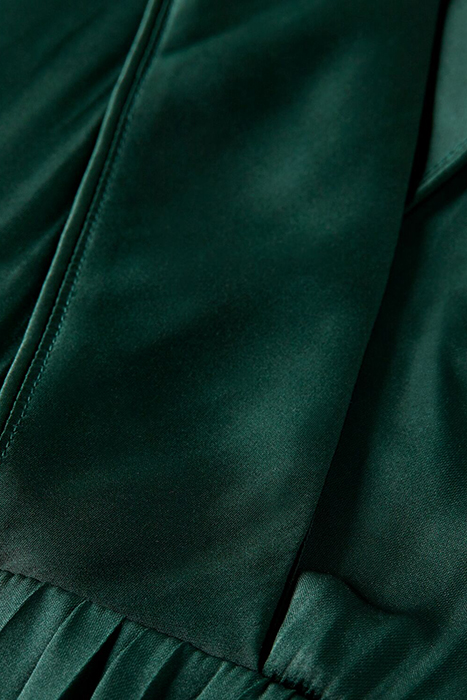 LONG SLEEVED PLEATED MAXI DRESS BLUE SPRUCE 3