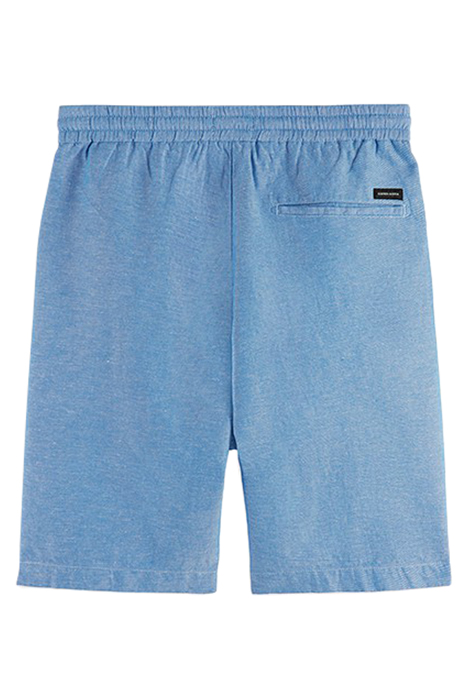 FAVE- COTTON/LINEN TWILL BERMUDA SHORT IRIS BLUE 2
