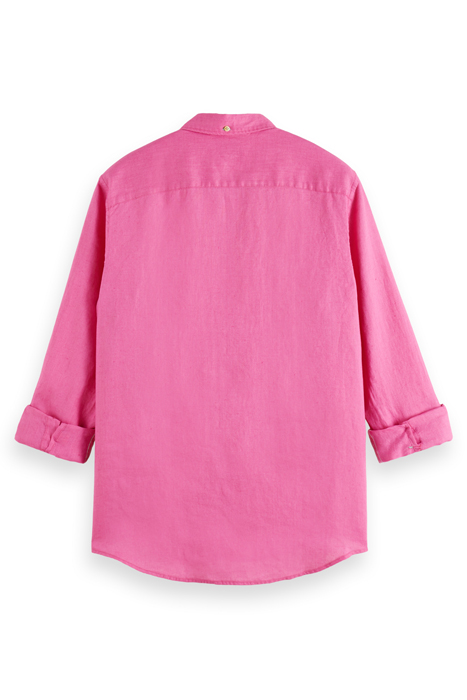 LINEN SHIRT WITH SLEEVE ROLL-UP CERISE 7