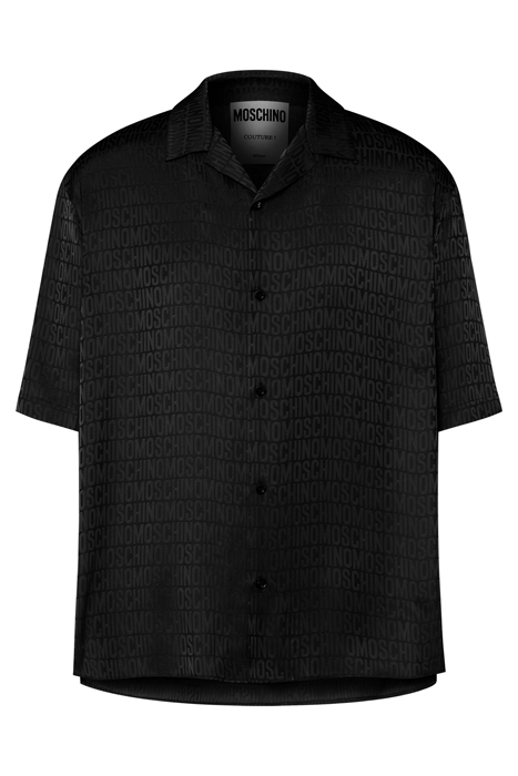 ALLOVER LOGO JACQUARD TWILL SHIRT BLACK 3