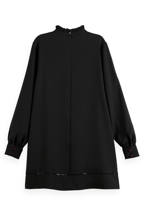 RUFFLED COLLAR MINI DRESS BLACK 8