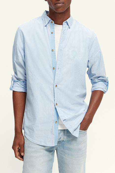 REGULAR-FIT POPLIN SHIRT WITH SLEEVE ROLL-UP COMBO C 2