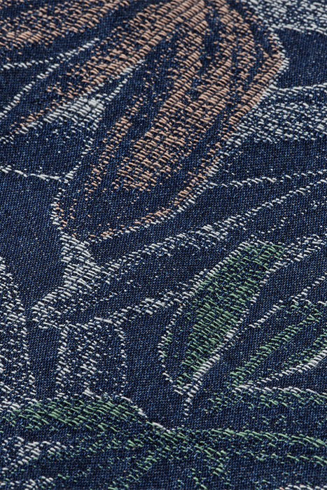 WASHED FLORAL JACQUARD DENIM JACKET WASHED INDIGO 8