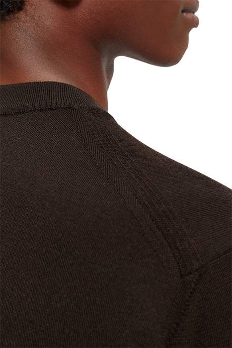 ESSENTIALS - MERINO WOOL LOGO CREWNECK PULLOVER EARTH MELANG 6