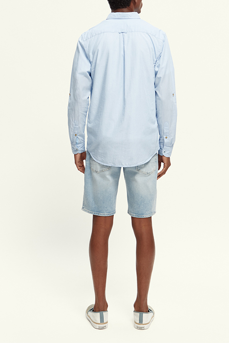 REGULAR-FIT POPLIN SHIRT WITH SLEEVE ROLL-UP COMBO C 4