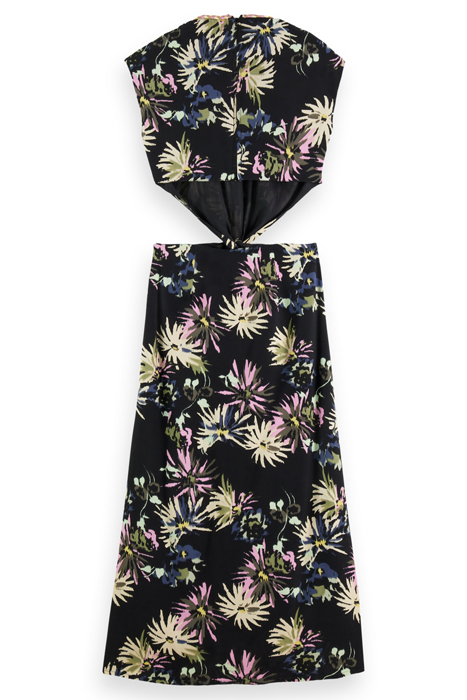 DRAPED STRUCTURED SHOULDER MIDI DRESS ASTER BLACK 7