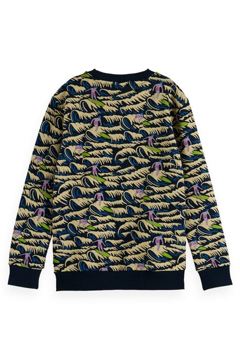 COTTON IN CONVERSION ALL-OVER PRINTED CREWNECK SWEATSHIRT BL 7