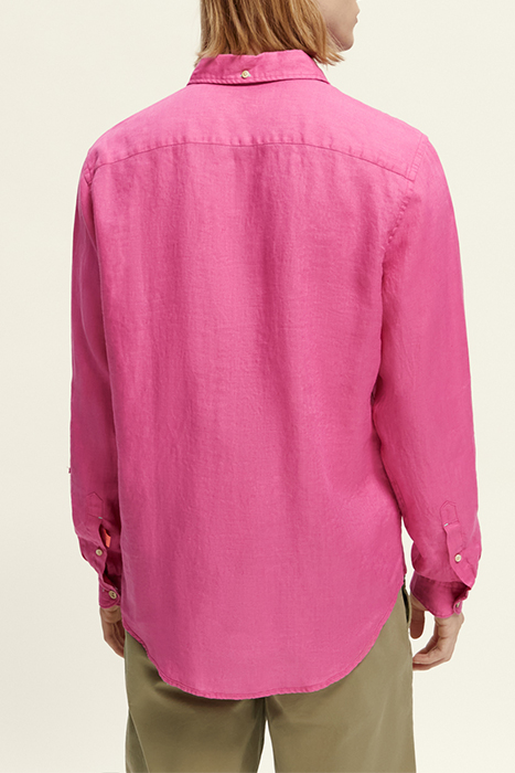 LINEN SHIRT WITH SLEEVE ROLL-UP CERISE 3