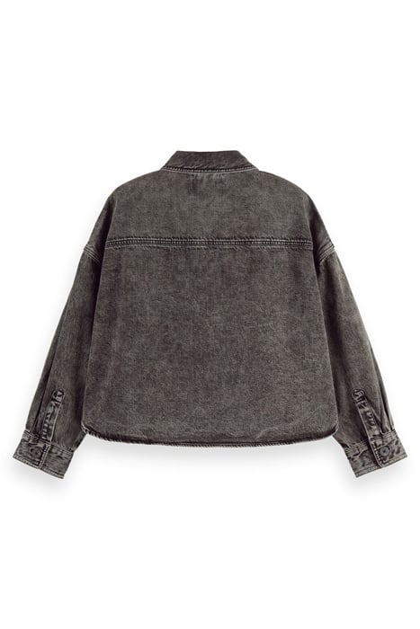 BLACK WASHED DENIM OVER SHIRT WASHED BLACK 2