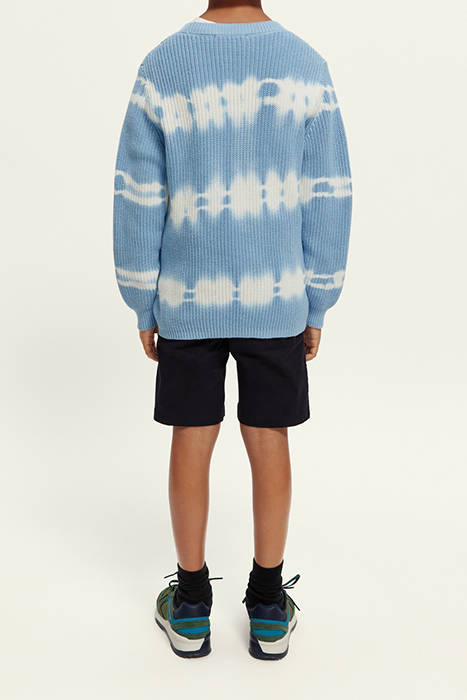 TIE-DYED WASHING CREWNECK PULLOVER IN ORGANIC COTTON CORNFLO 4