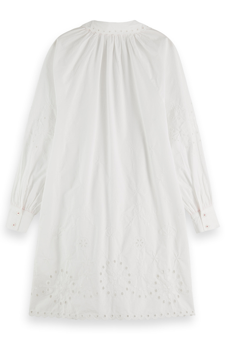 SHIRT DRESS WITH EMBROIDERY DETAIL IN ORGANIC COTTON WHITE 8