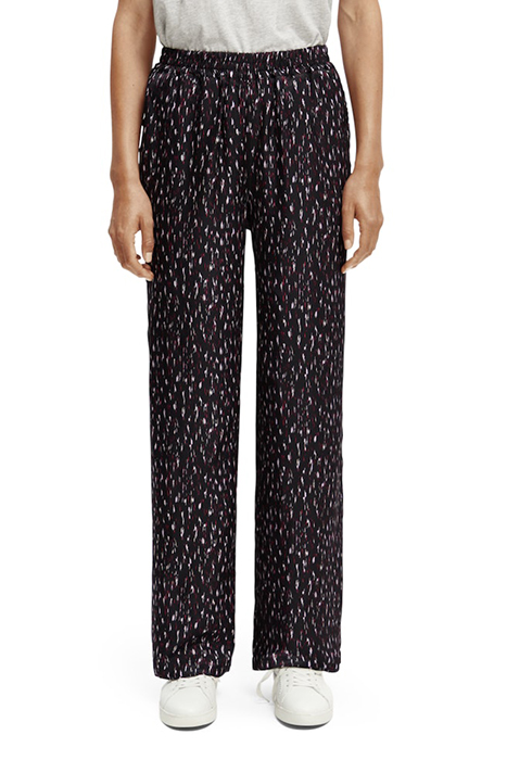 GIA - MID-RISE WIDE LEG PRINTED ELASTICATED TROUSERS IKAT RA 2