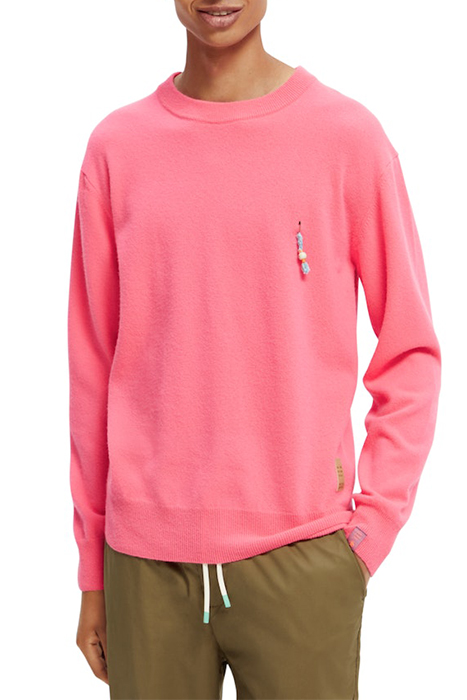 WOOL CREWNECK PULLOVER MADE WITH 30% RECYCLED CASHMERE FLUO 2