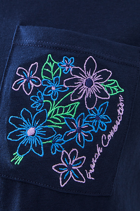 FC FLOWER EMBROIDERED TEE DK NAVY 4