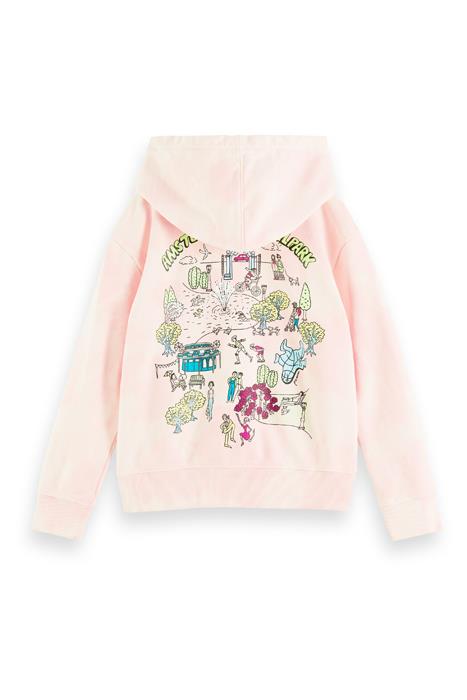 LOOSE-FIT SUBTLE TIE-DYE ARTWORK HOODIE APPLE BLOSSOM 2
